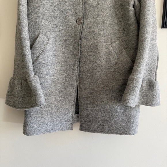 Bee & U Light Grey Italian Wool Button Mid Length Women's Jacket SZ Med - Picture 5 of 14